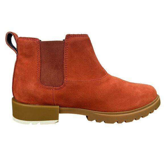 SOREL Emelie II Chelsea WP Leather Warp Red / Gum 2 Booties - Size 5.5 - Picture 1 of 10